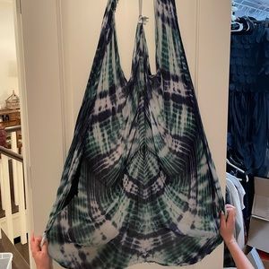 Pool to party light weight green and blue tie dye cover up